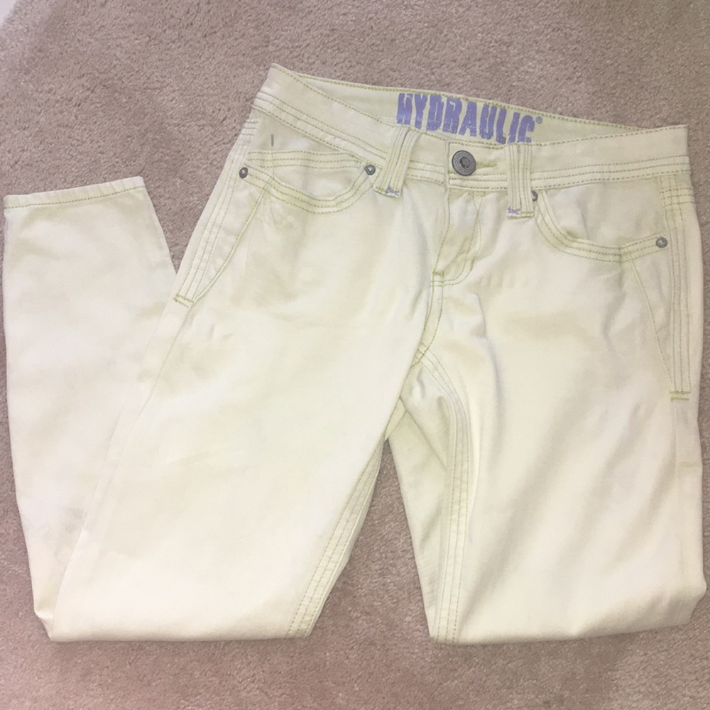 Faded Lime-Yellow Jeans